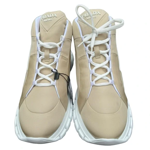 NWB PRADA***Nylon Lace-Up Mid-Top Sneakers****EU 39.5 US 9.5 $1020 - Picture 5 of 11